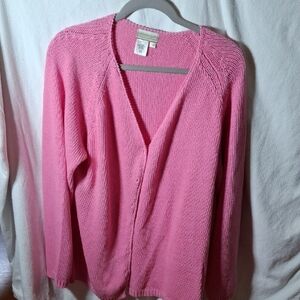 Coldwater Creek Pink V-Neck Cardigan Sweater (Can038)